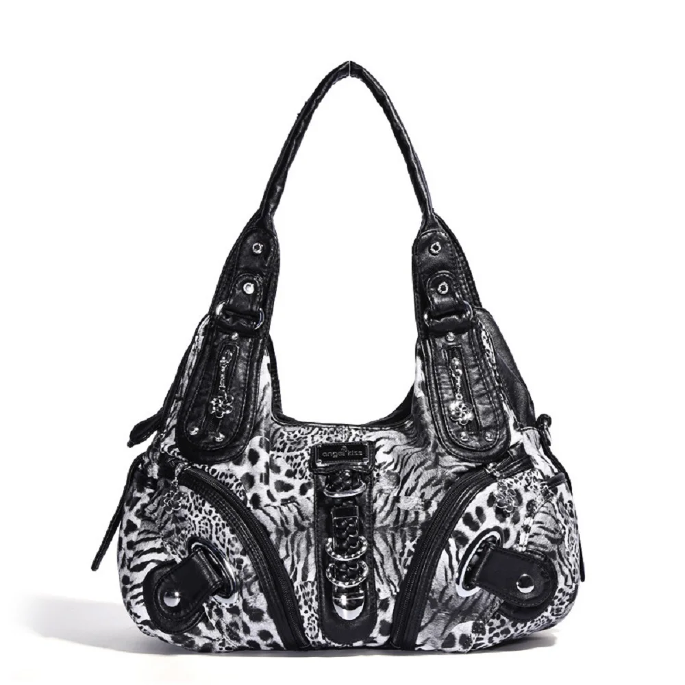 Angelkiss Damen-Handtaschen, Leoparden-Umhängetasche, Handtasche mit Top-Griff, modische Umhängetasche, Knödel-Umhängetasche, Tragetasche, große Geldbörse – Detail 19