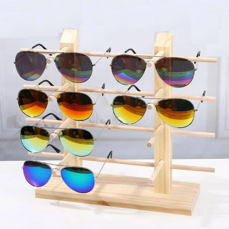 

High Quality Natural Pine Wooden Scented Sunglasses Display Rack Shelf Eyeglasses Show Stand Jewellery Organizer Glasses Show