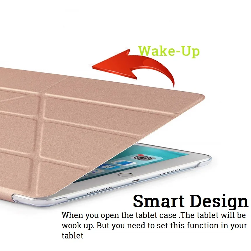 Slim Folding Coque For iPad Air 1 Air 2 Cover Smart Auto Sleep A1474 A1566 Soft Flip TPU Funda for iPad Air 1 2 Smart TPU Cover