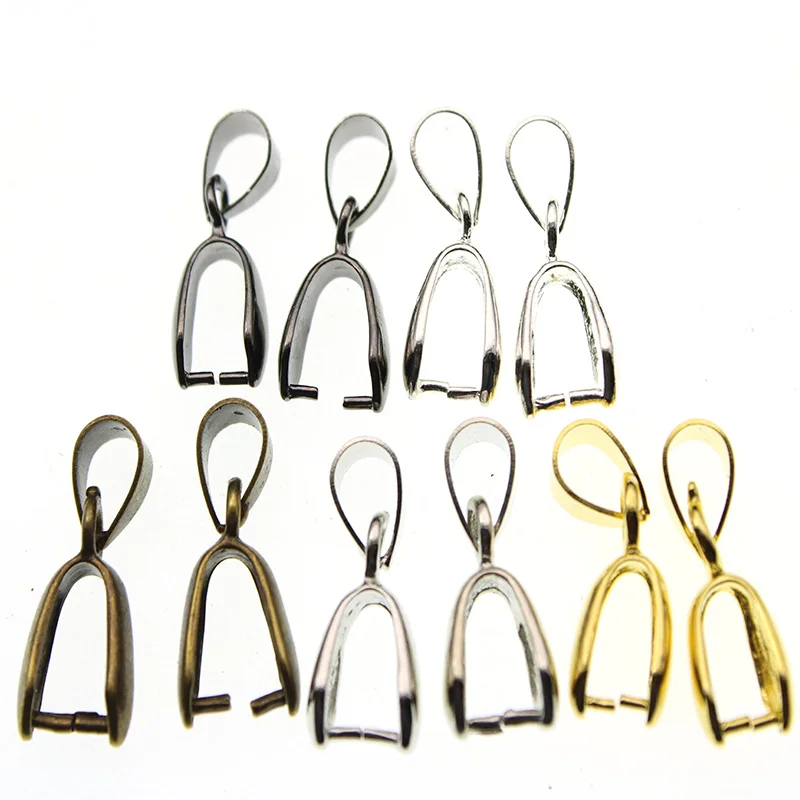 50pcs/lot Pendant Clasps Hook Pinch Bail Clip Jewelry Charm Neckalce Pendant Connectors for DIY Jewelry Making Findings Z203