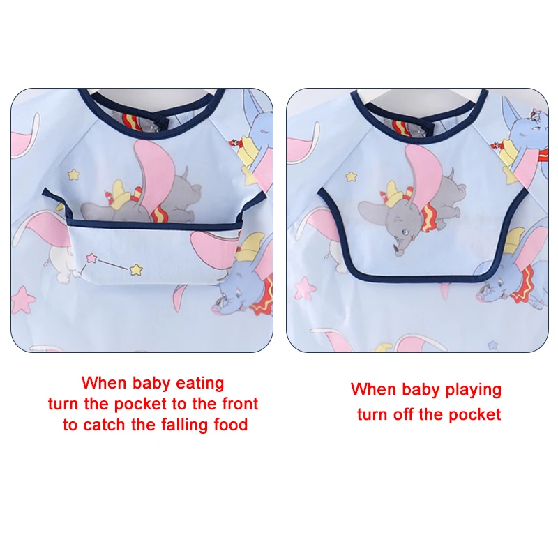 Baby EVA Waterproof  Sleeveless Feeding Bibs Kids Feeding Bib Apron Pocket Infant Boys Girls Burp Cloth Bibs Feeding Accessories