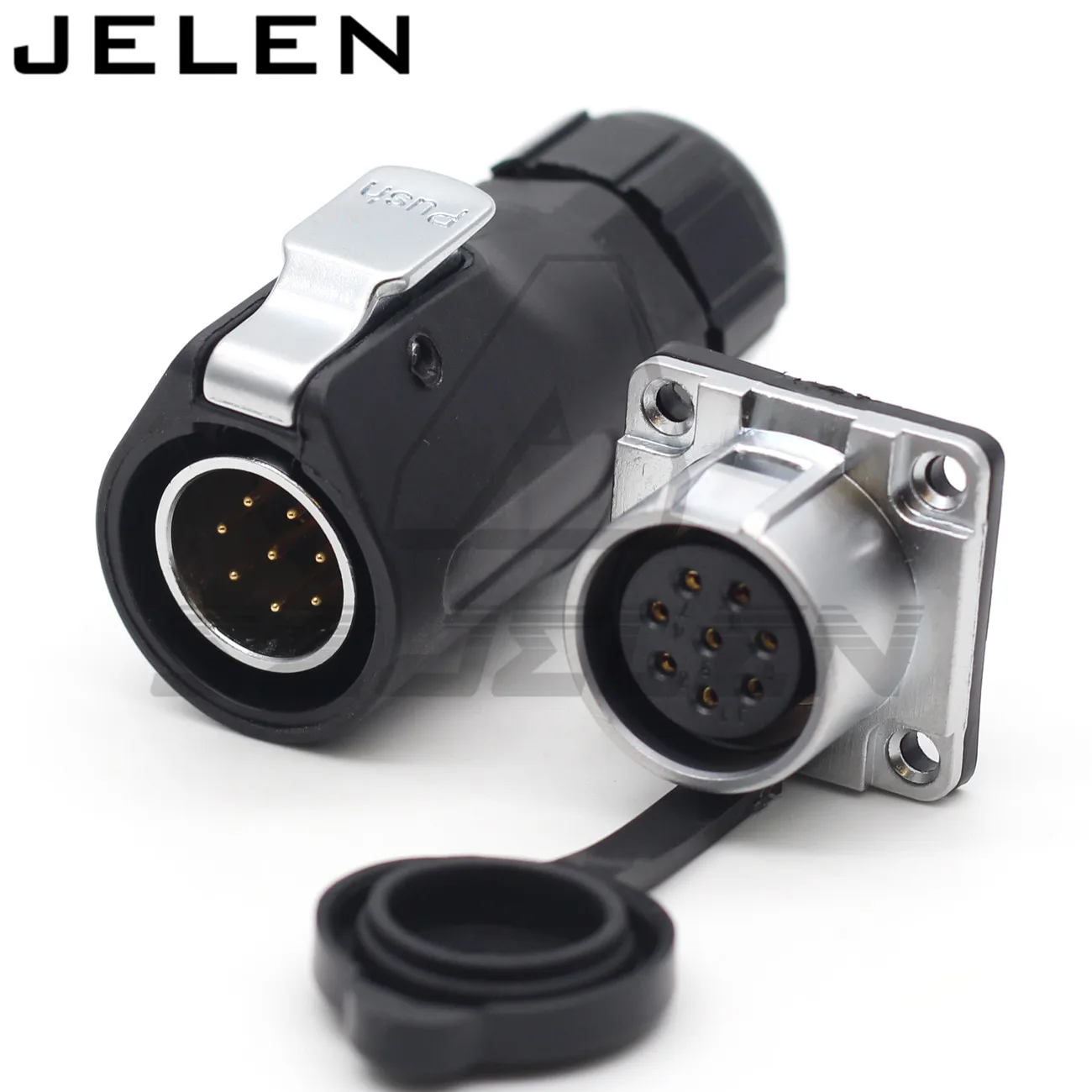 XHE20, IP67 2/3/4/5/6/7/8/9/10/12-pins waterdichte connector, M20 Paneelgemonteerde voedingskabelconnectorstekker en stopcontact