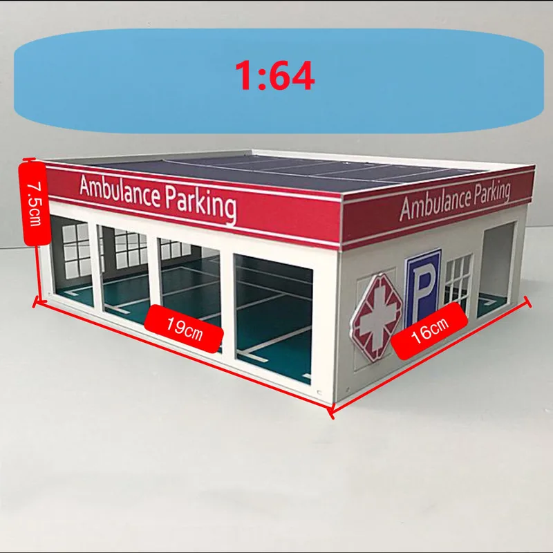 W skali 1:64 szpitala parkingu budynku piaskownica stołowa dekoracji DIY montaż Model budynku