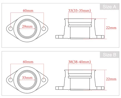 Imagen 2 del producto ZSDTRP adaptador de carburador de motocicleta, tubo de entrada para PWK 21/24/26/28/30/32/34mm PE26/28/30mm TM28/32/34, Pit Dirt Bike