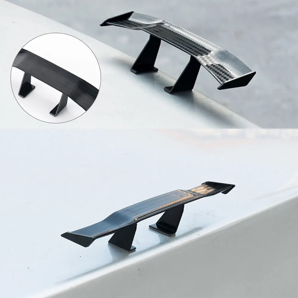 Carbon Look Car Rear Spoiler Mini Wings Small Model Decoration ABS Auto Accessories Black Blue Red White Grey GT Style Winglet