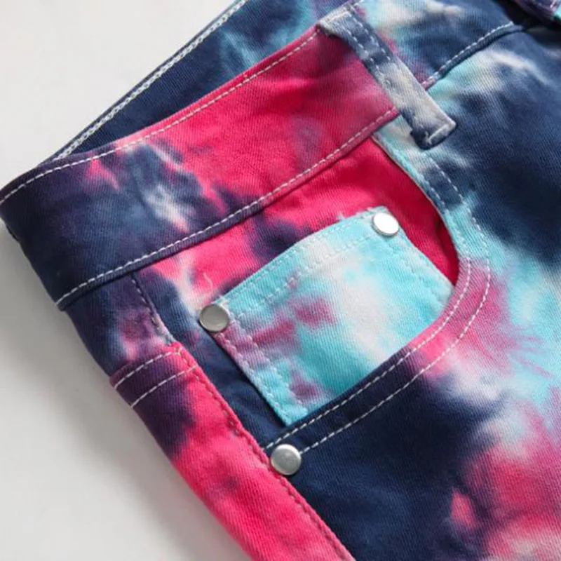 Pantalones vaqueros elásticos para hombre, Jeans ajustados de algodón para motociclista, coloridos, primavera y otoño, novedad de 2021