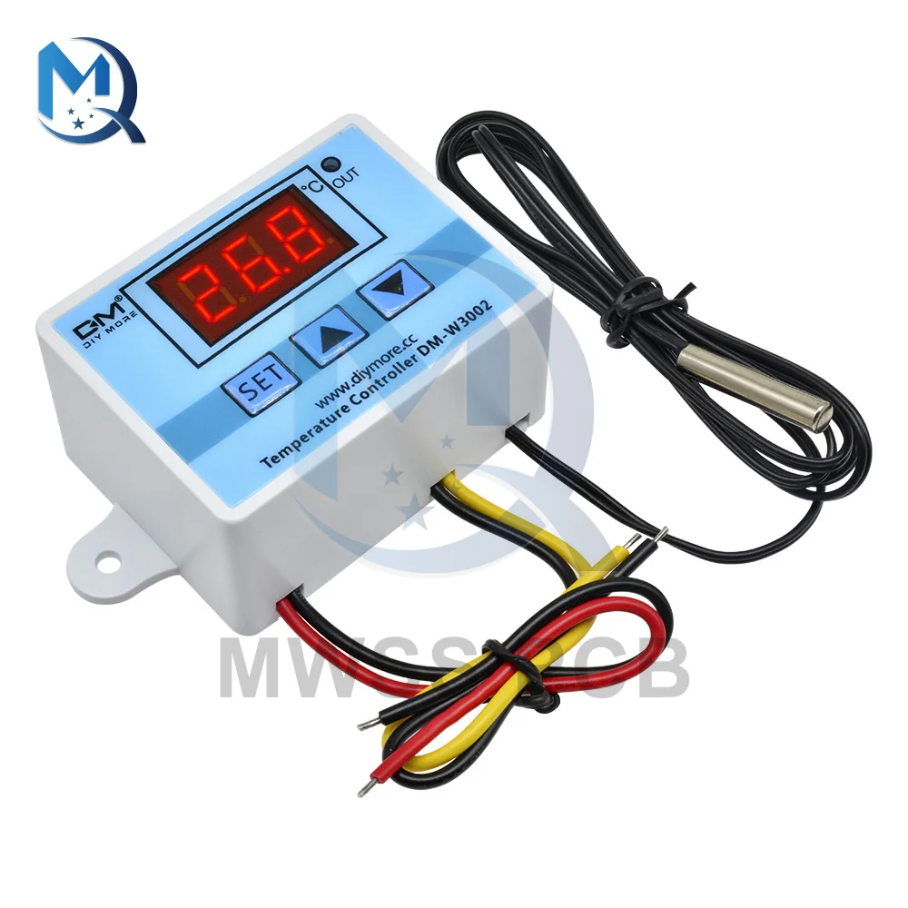 W3002 12V/24V/110V 220V LED Digital Temperature Controller Thermostat Thermoregulator Sensor Meter Fridge Water Heating Cooling