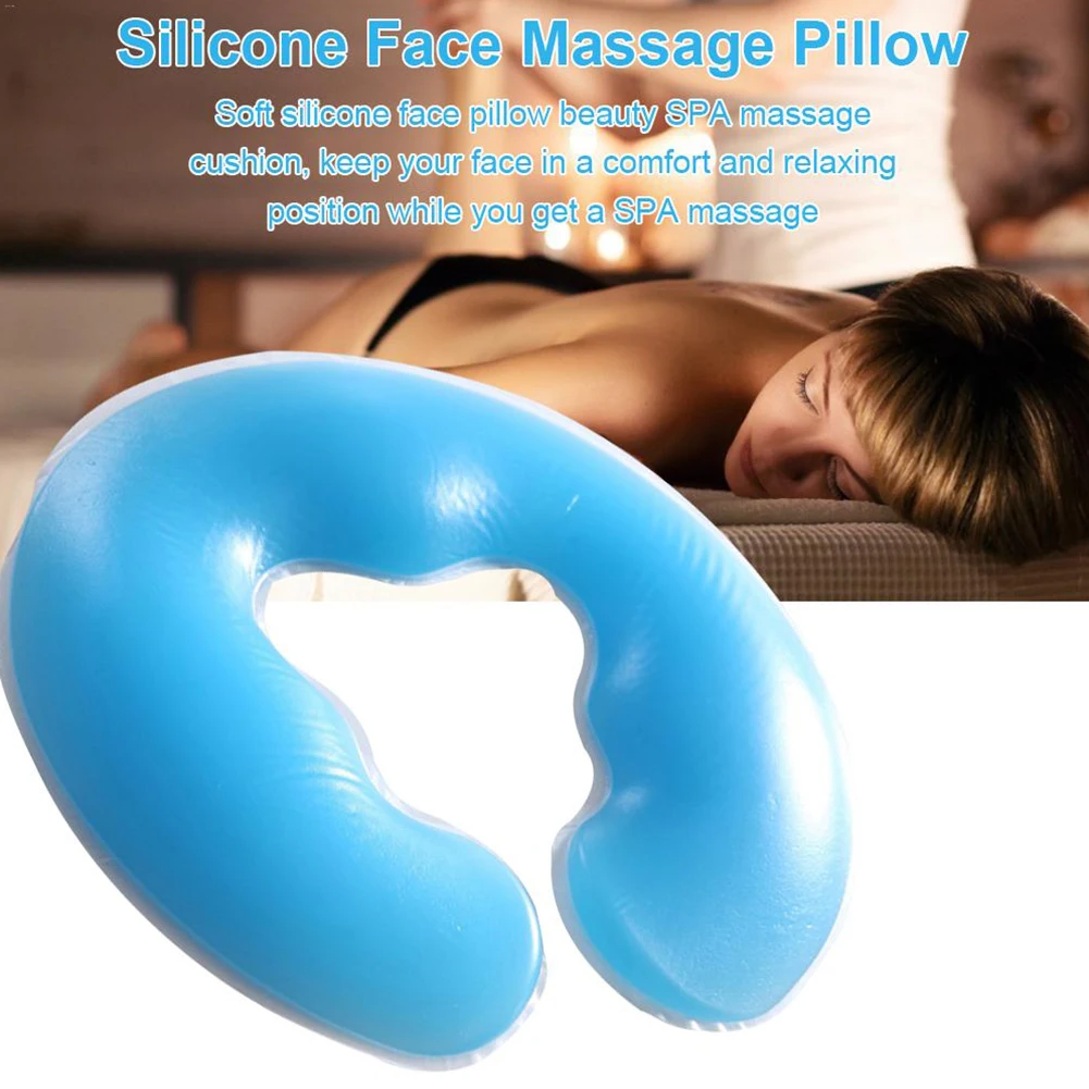 U-shaped pillow body relaxation travel rest washable elastic neck comfort soft facial salon massage portable silicone pillow