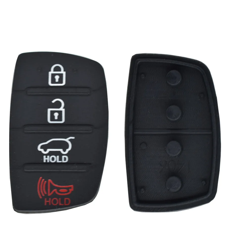 Car Rubber Key Pad For Hyundai Tucson Santa fe I20 Creta Elantra 3 4 Button Repair Car Key Shell Replacement Cover Fob Case Skin