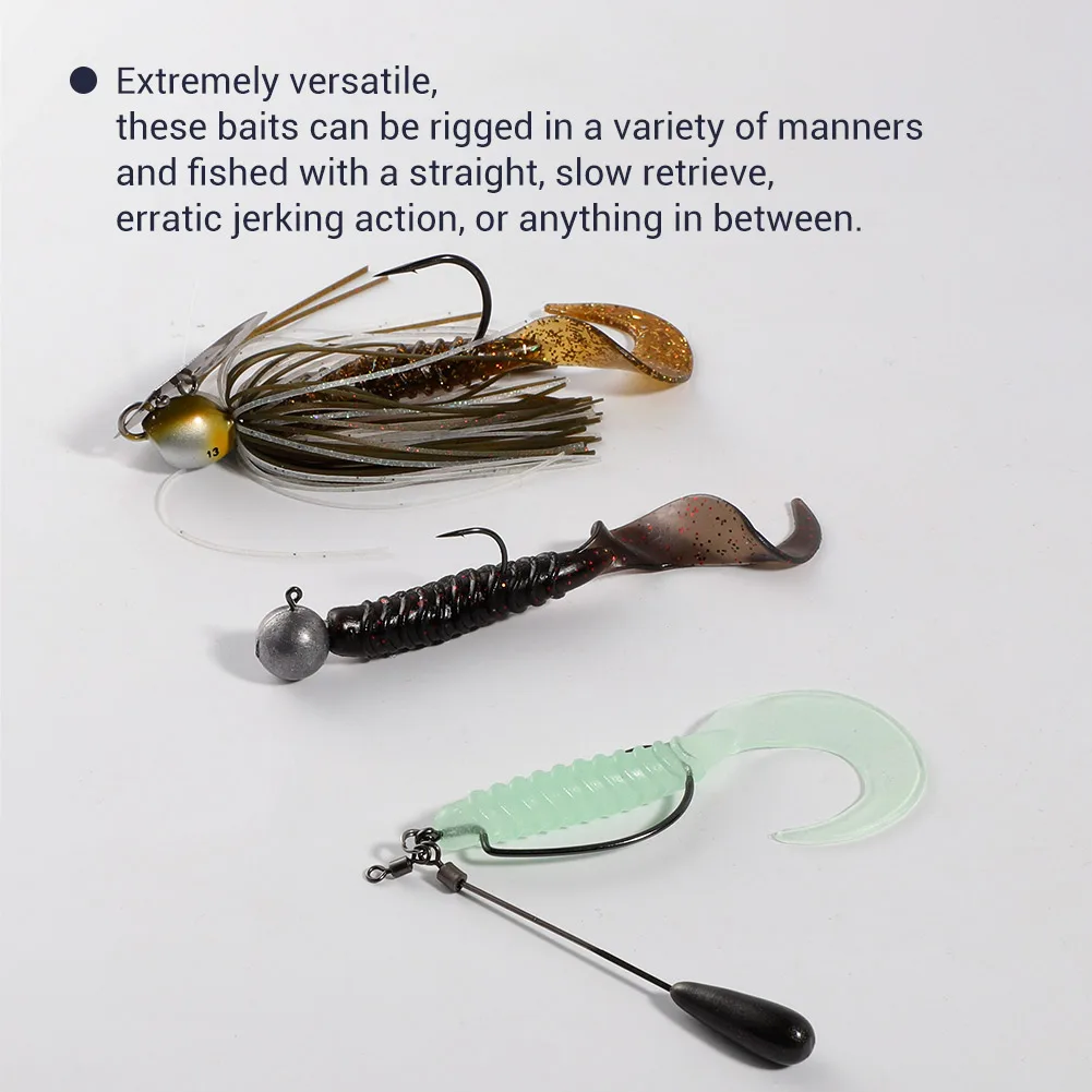 Noeby Soft Lure Worm Bait 7.5cm 2.7g Curly Grub Ribbed Silicone Bait Wobblers Rubber Swimbait Pike Perch Bass Fishing Tackle