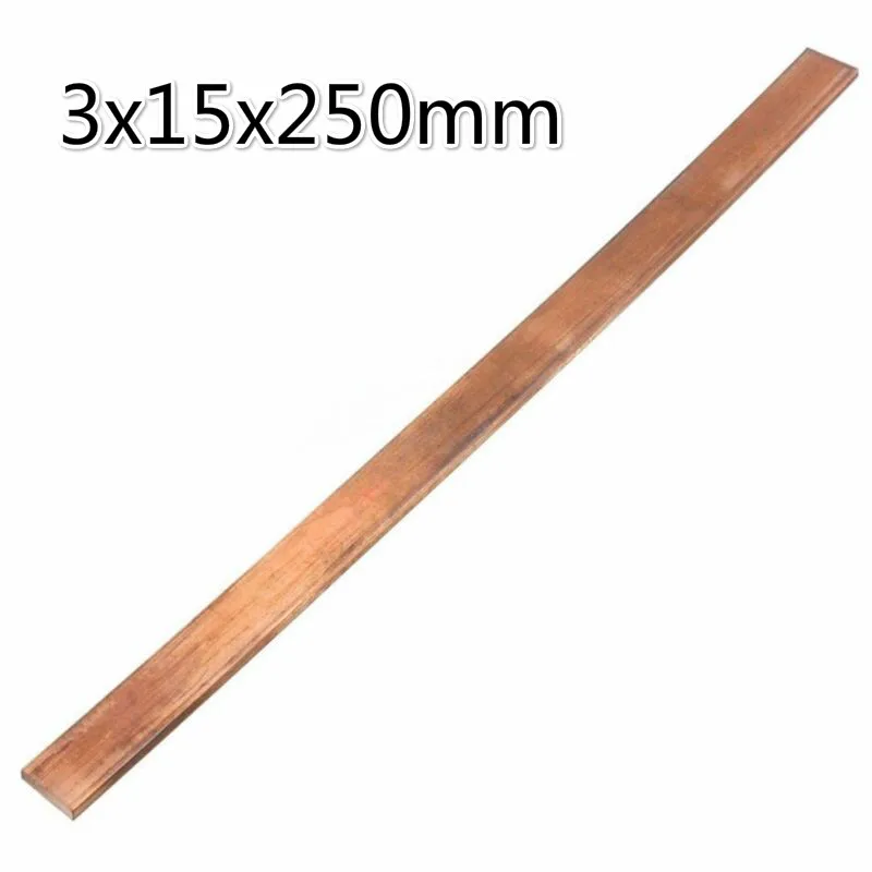 99.95% 3x15x250mm striscia di rame puro rame Pad di rame rosso lamina di rame piastra di rame barra fai da te materiale CNC 1 pz nuovo