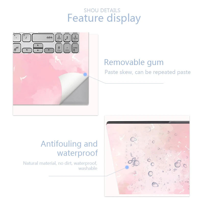 WaterColor Cover Laptop Sticker DIY Notebook Skin 11''/13''/15''/17'' for HP/Lenov /Acer  With 90 Mouse Pad Game Table Map