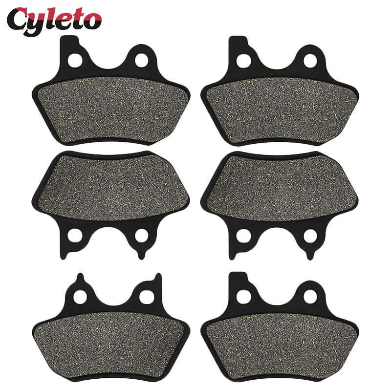 Cyleto Motorcycle Front Rear Brake Pads For Harley Dyna Super Wild Glide FXDX FXDWG Low Rider FXDL FXDXT FXDS Sportster XL1200S