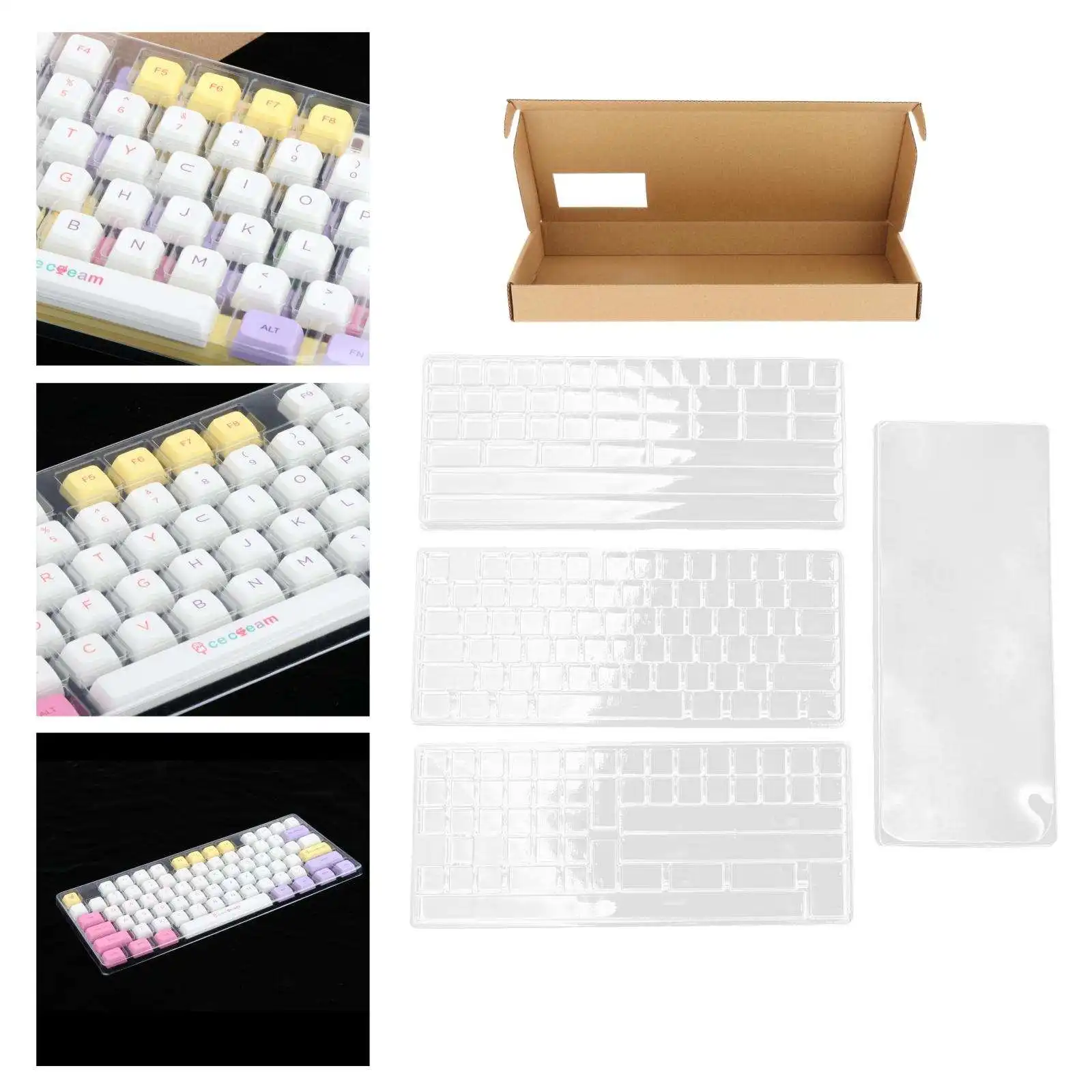 3 Layers Keycap Storage Box Waterproof w/ Lid with Dividers Keycaps Collection Keyboard Keycaps Set Organizer