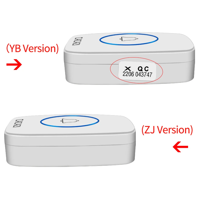 CACAZI-Sonnette étanche sans fil intelligente pour la maison, bouton ou récepteur uniquement, prise US EU UK AU, portée 300m, A10