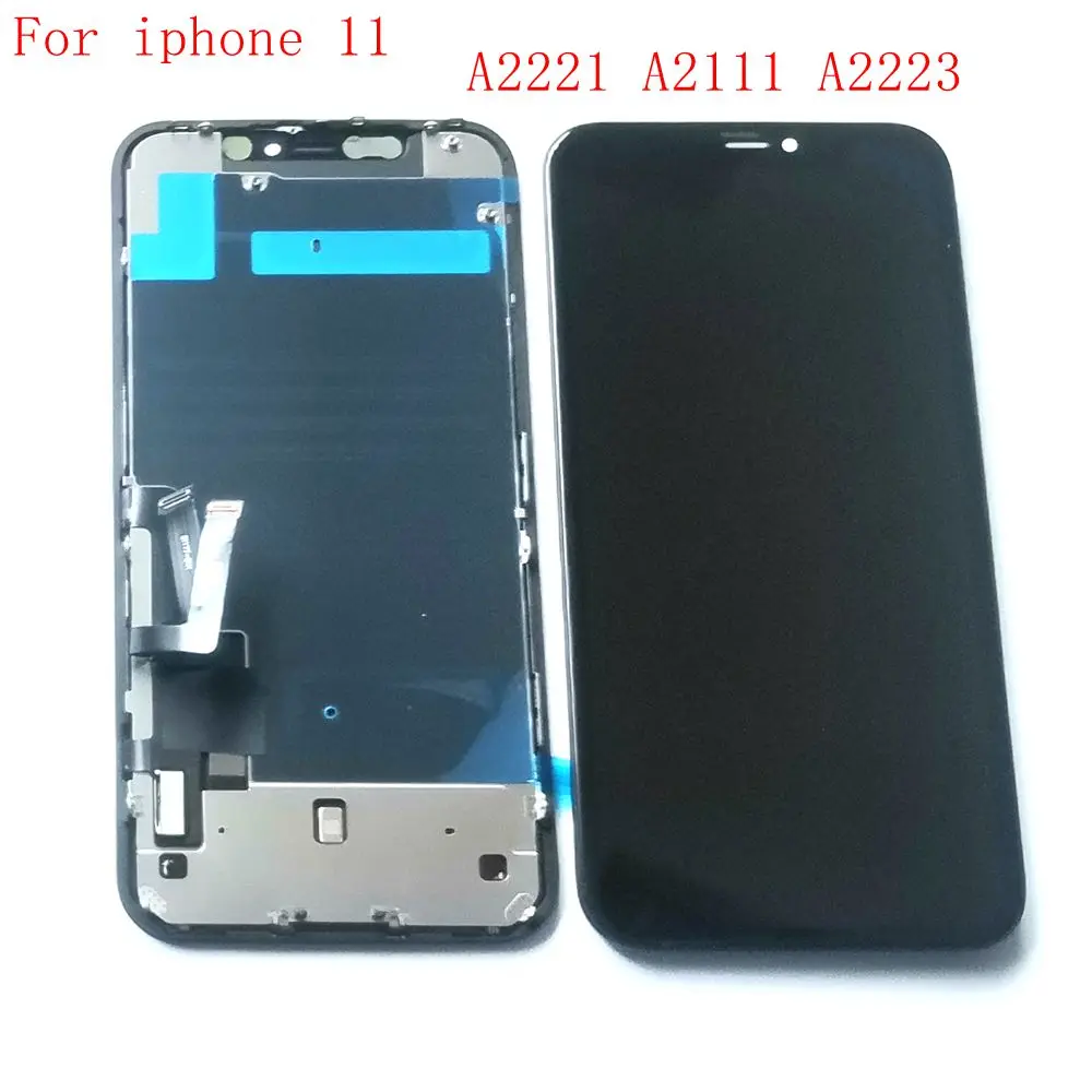 

For Iphone 11 lcd screen digitizer touch glass with metal full set A2221, A2111, A2223