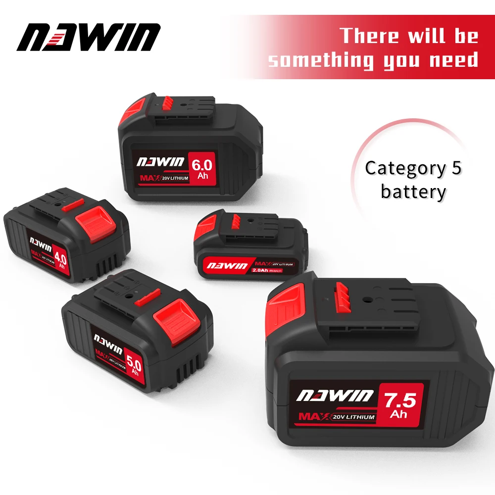 NAWIN Hand Drill 20V Battery Pack Rechargeable Large Capacity Electric Screwdriver Battery  Power Tool Lithium Battery