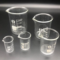 Hot Sale 5ml/10ml/25ml/50ml/100ml Transparent Glass Measuring Cup Beaker Chemistry Lab Glassware School Office Supplies Wholesa