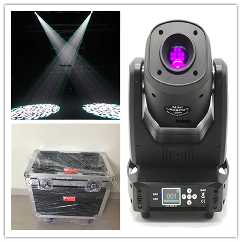 

6pcs with flightcase lyre spot wash led dmx club moving head wall washer mini led spot rgbw gobo 100w moving head light