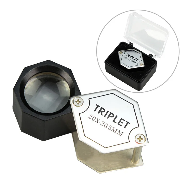 

Портативные карманные ювелирные лупы, оптические стеклянные линзы, увеличительное стекло для драгоценностей, лупа для определения увеличения, 20x