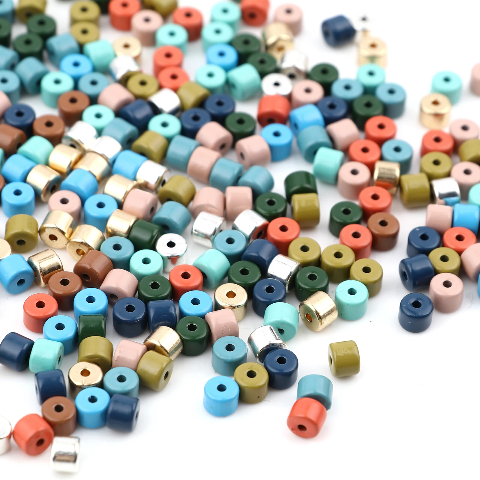 20 PCs Tiny Zinc Alloy Metal Enamel Spacer Beads Colorful Seed Beads For DIY Earring Bracelet Necklace Jewelry Making Finding