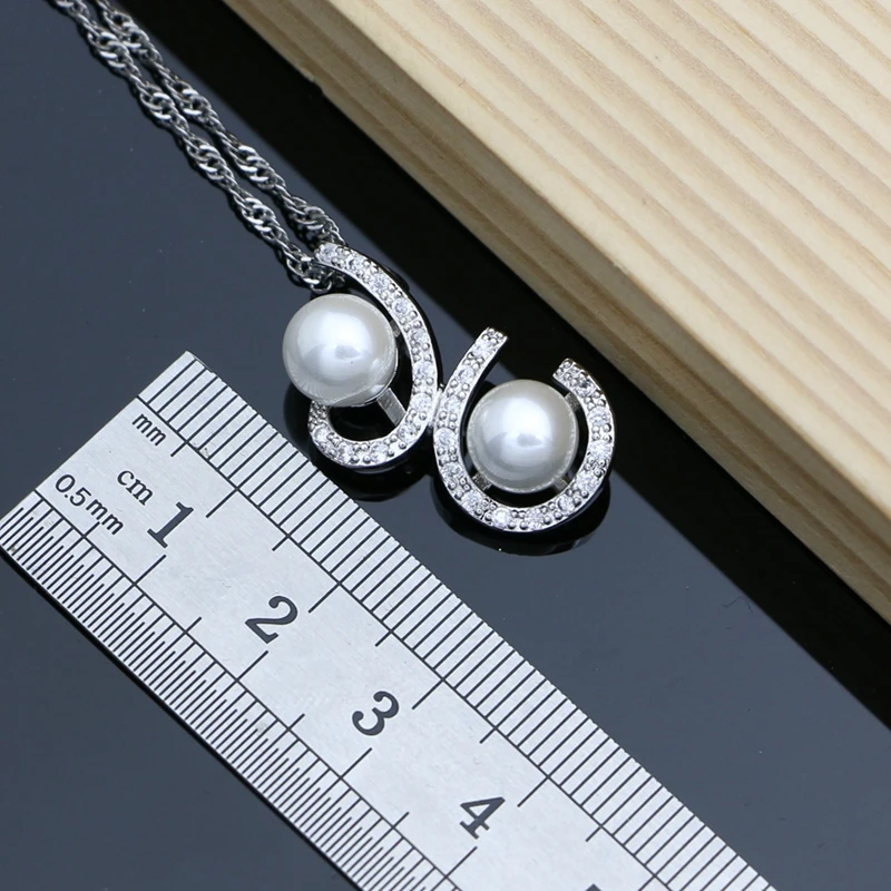 Luxury Pearl Silver 925 Jewelry Sets for Women Freshwater Pearl Bracelet Earrings Ring Necklace Sets Gift for Her Wedding Party