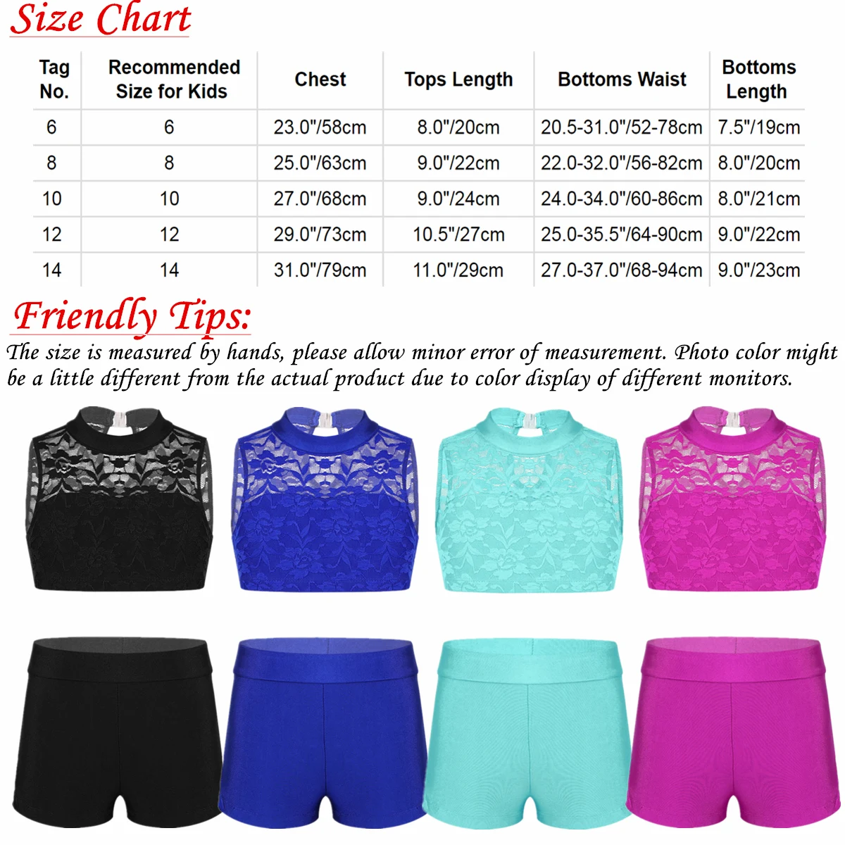 Kids Girls Stretchy Solid Color Strappy Sleeveless Gymnastics Ballet Crop Top with Shorts Set Girls 2 Pieces Sports Dance Wear