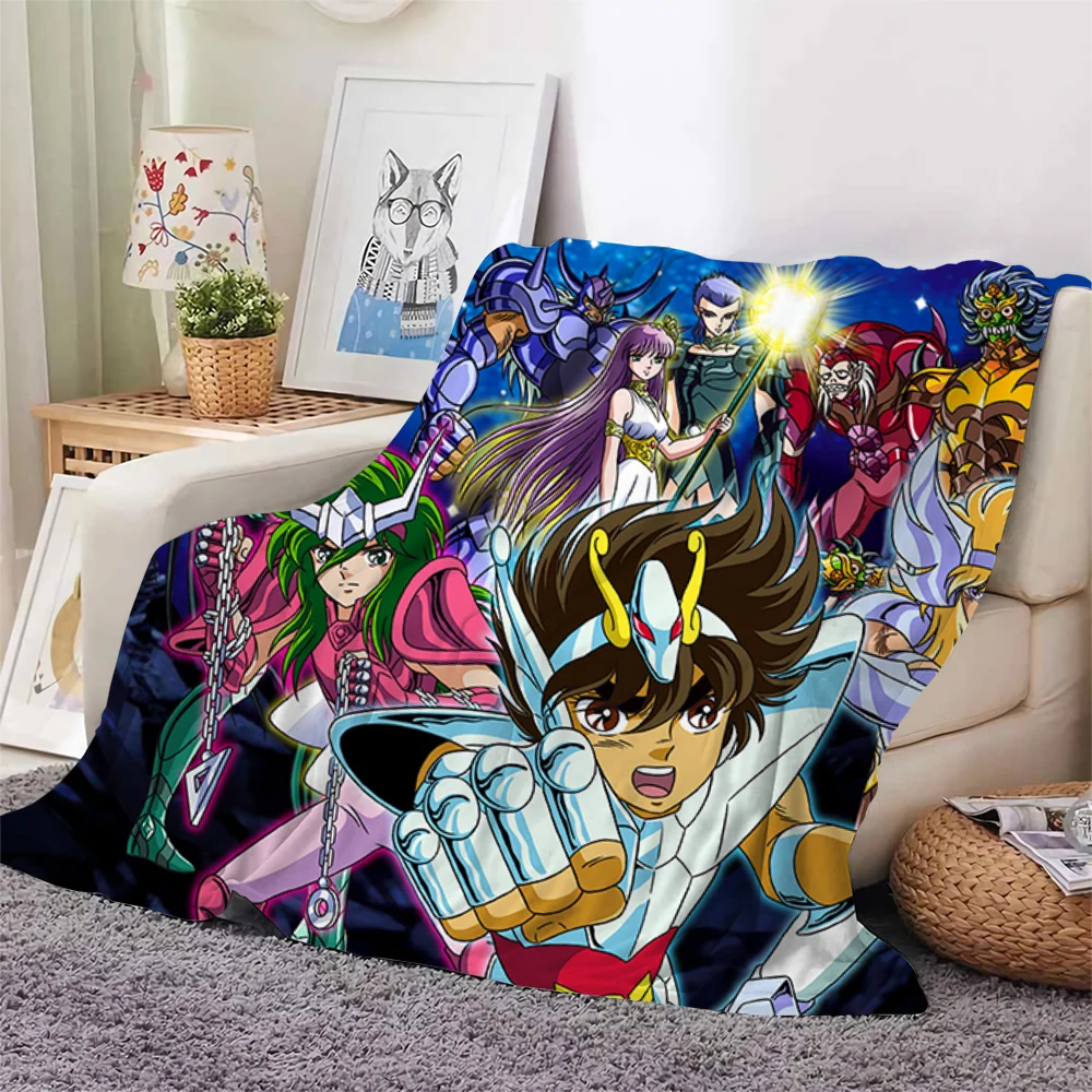 HXAnime The Knights of The Zodiac Flannel Blanket 3D Graphics Blankets on Bed Sofa Bedding Travel Throw Blankets