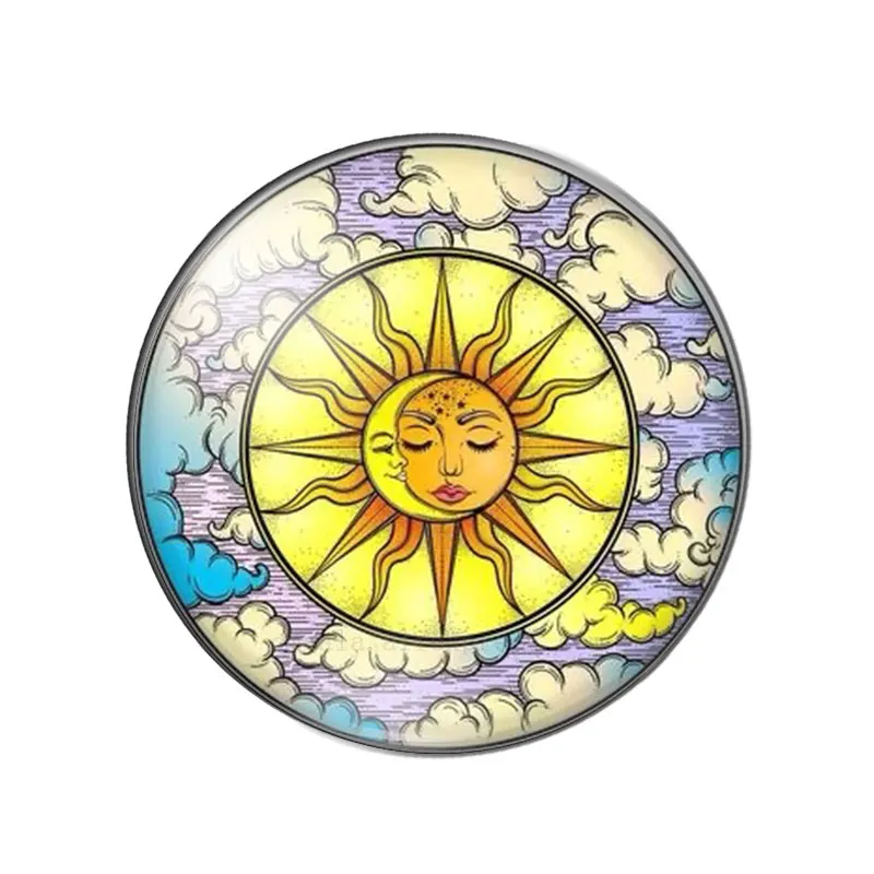 New Sun and Moon God 10pcs mixed 12mm/18mm/20mm/25mm Round photo demo glass cabochon flat back Making findings