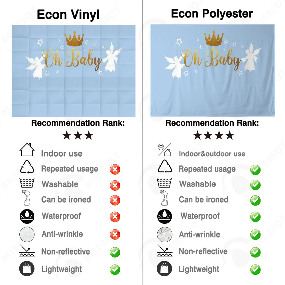 Allenjoy ถ่ายภาพพื้นหลัง Baby Shower Golden Crown Angel Boy วันเกิด Photophone สำหรับ Baptism Party ฉากหลัง Photocall