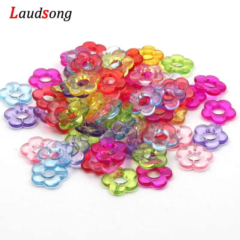 30pcs Multicolor Transparent Beads Wreath Acrylic Spacer Beads 19mm For Jewelry Making Necklace Bracelet Diy Accessories