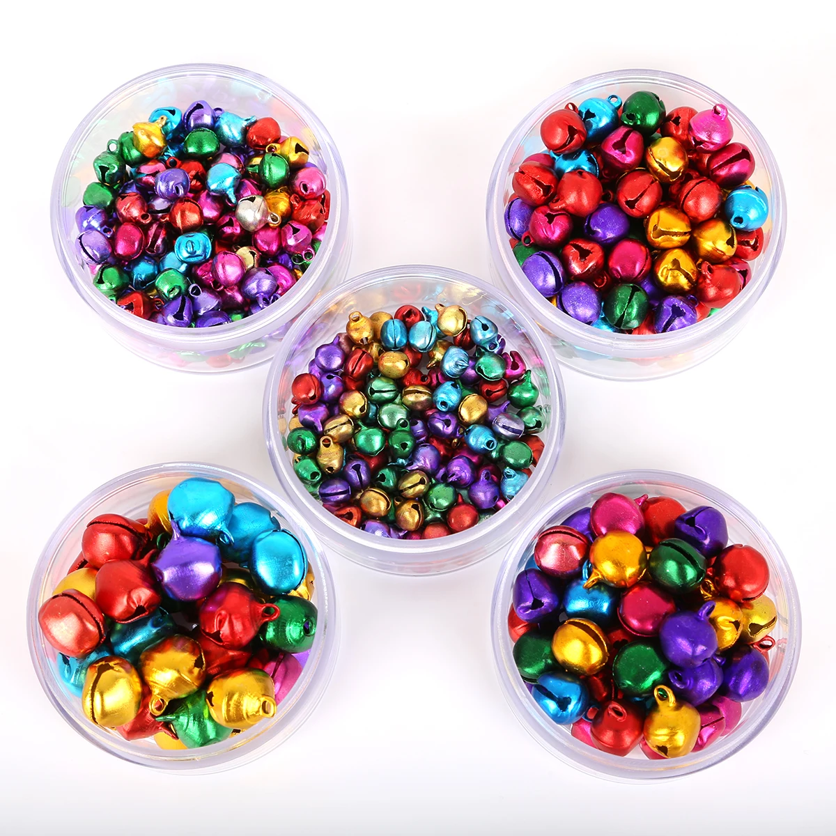 30-200pcs/lot Mixed Color Aluminum Small Jingle Bells Loose Beads Bell Charms Festival Party Supplies Christmas Tree Decorations