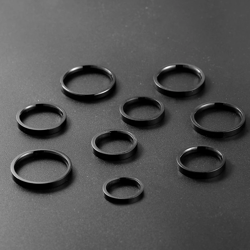 1Pc Tiny Thin 3mm Ring Men Women Titanium Black