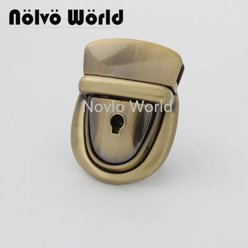 

Nolvo World 2-10 pieces 4 colors 48*34mm Brush antique brass handbag lock tongue lock accessories