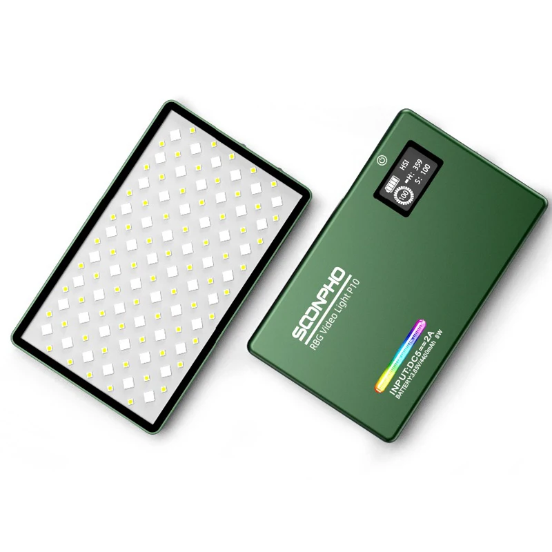 SOONPHO-Luz de Vídeo LED Portátil, P10, RGB, Profissional, CRI 97, Iluminação Fotográfica, Bi Color, Estúdio de Fotografia, 2500K-8500K