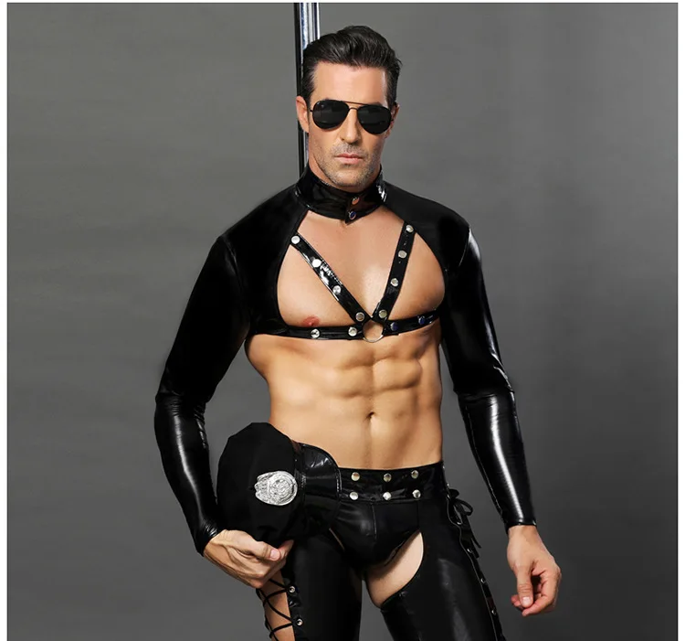 Wholesale Men\'s Costume Sexy Cosplay Uniform Set Adult Night Club Party Role Play Costumes Lingerie Set