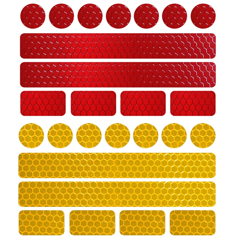 

10 шт./лот, светоотражающие велосипедные наклейки, клейкая лента для безопасности велосипеда, белые, красные, желтые, синие велосипедные наклейки, аксессуары для велосипеда