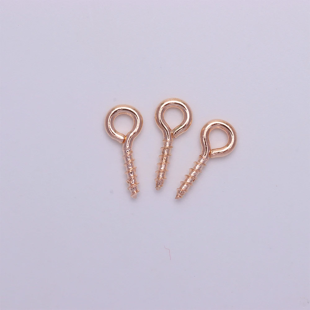 100–200 Stück kleine kleine Mini-Augennadeln, Nietstifte, Haken, Ösen, Schraubgewinde, goldfarbene Verschlüsse, Haken, Schmuckzubehör für die Herstellung von DIY – Detail 9