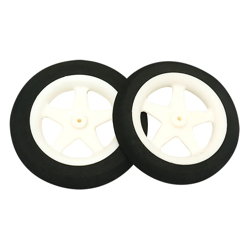 2 Pcs Landing Gear Light Foam Sponge Wheels 5 Spoke Dia 55mm/60mm/76mm Miniature Tire for RC Aircraft Model Replacement Parts