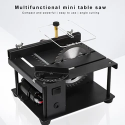 Electric Table Saw Adjustable-Speed Mini Saw Machinery Circular Saw For Plastic Wood Cutting 200W 4504r/min Woodworking Tools