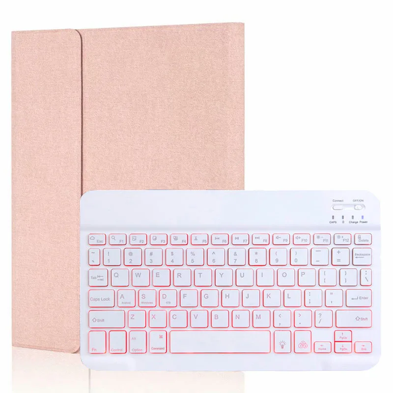 Flip Stoff Leder Fall mit 7 Farben Beleuchtete Tastatur und Bleistift Slot für iPad Pro 11 Tastatur Fall 2022 2021 2020 2018 + stift