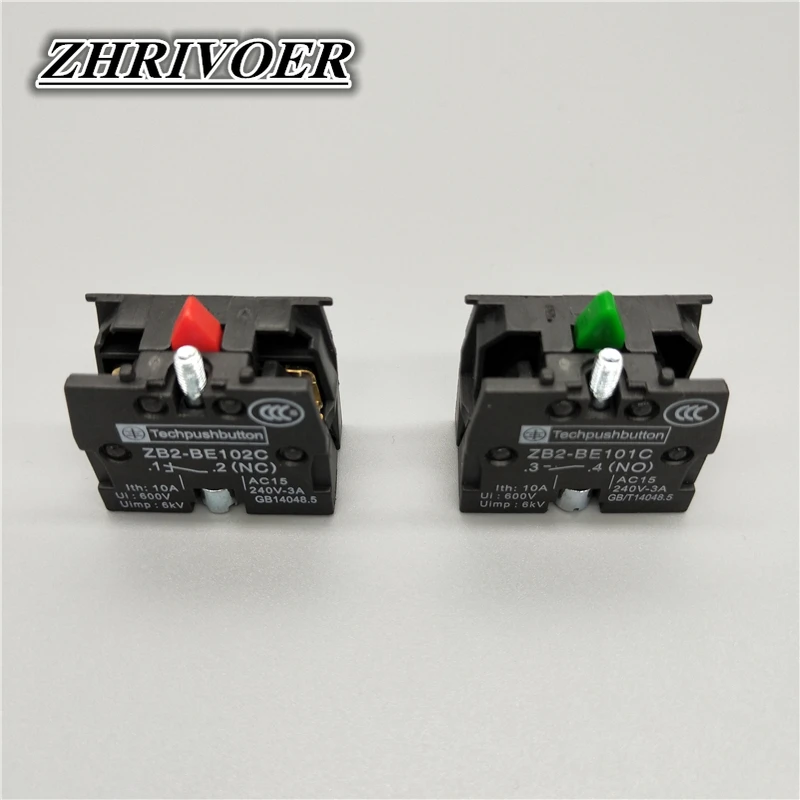 22mm XB2 interruttore a pulsante in plastica momentaneo/auto-reset con simbolo Stop Start arrow 10A/600V