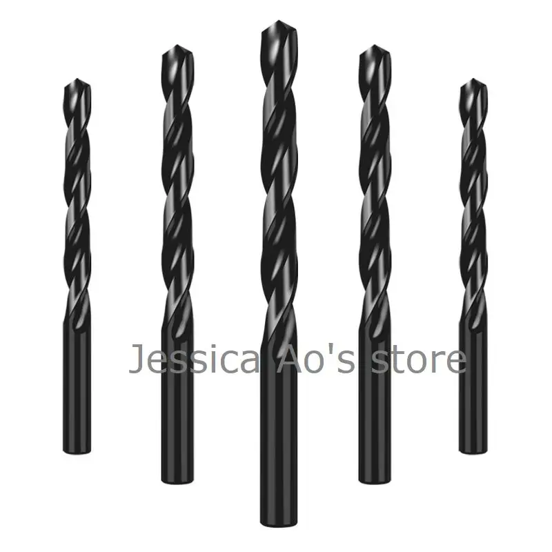 6-15mm Black HSS Drill Bits Straight Shank Twist Drills Stainless Steel Drill Bits High Speed Steel Power Tools Accessories