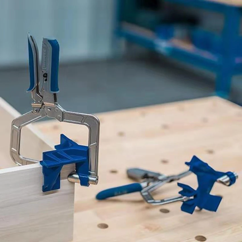 90 Degree Corner Clamp Woodworking Right Angle Clamp Fixing Clip for Pocket Hole Joinery Carpenter Photo Framing Cabinet