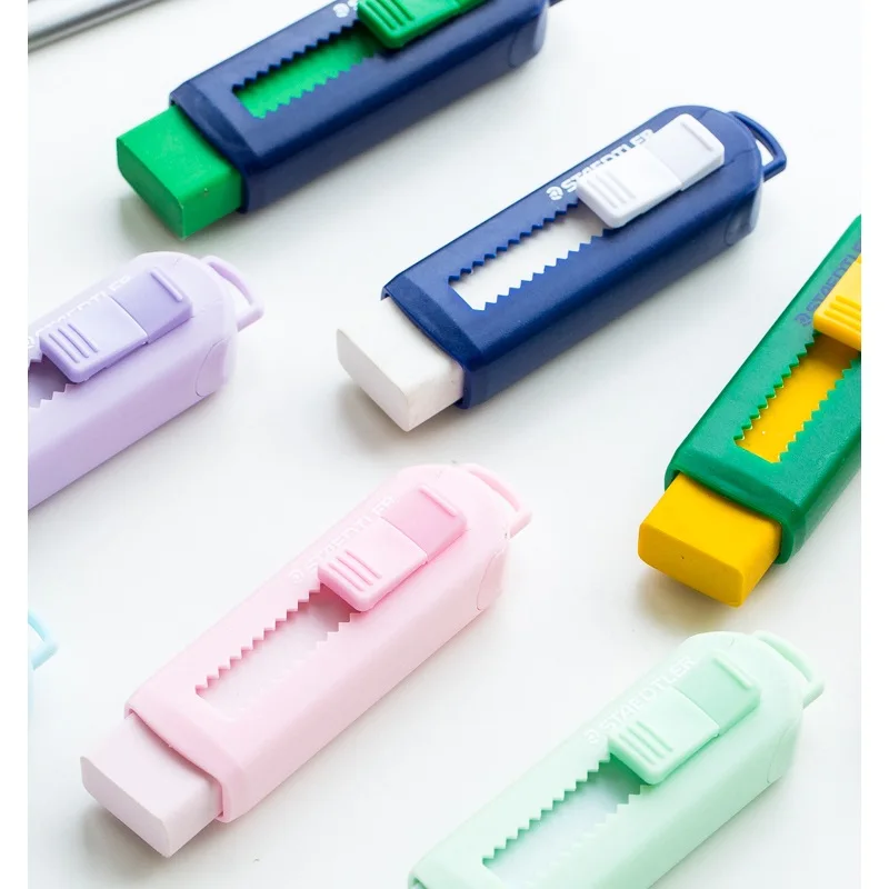 1pcs STAEDTLER Eraser Macaron Color Move Lock Type PVC Free Rubber Erasers Germany Stationery School Student Gift Award A6114