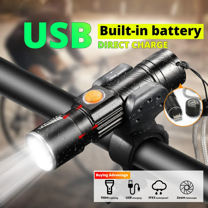 Powerful LED Bike Flashlight BX1 XHP90 4core 5000mAH 26650 Battery XHP50 Cycling Torch Mini USB Rechargeable Bicycle Light