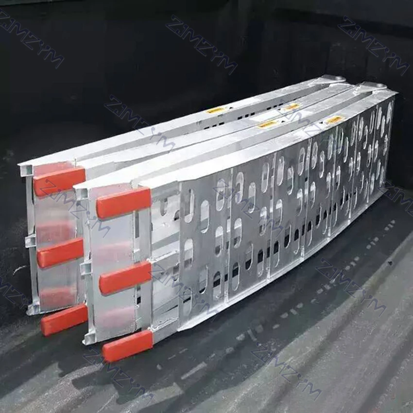รถกระบะ Trunk บันได Cargo Loading And Unloading บันไดรถจักรยานยนต์บันไดแถมและปิดบันไดอลูมิเนียมพับบันได
