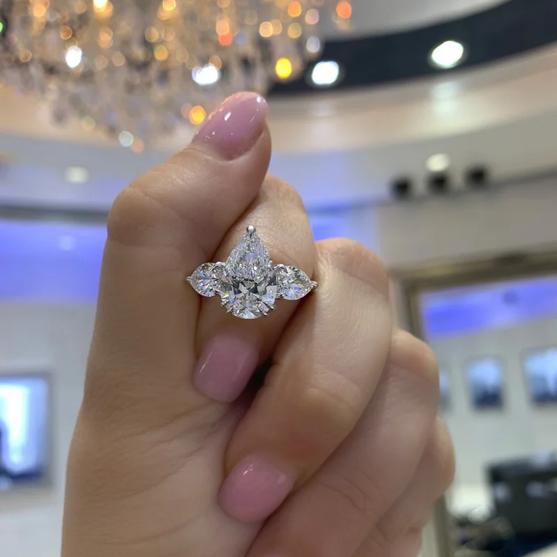 CAOSHI Simple Luxury Female Wedding Bands with Shinning Zirconia Stone Temperament Women Trendy Jewelry Delicate Promise Rings