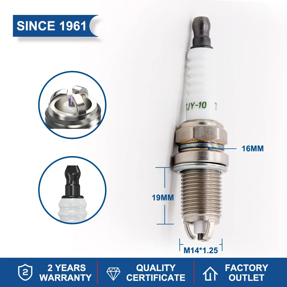 TORCH Spark Plug K6RTJY-10 Replace for BKUR6ET-10(3045/2397) VW Group 101000033AA Compatible with AUDI 80 (B4) 2.6 E ABC