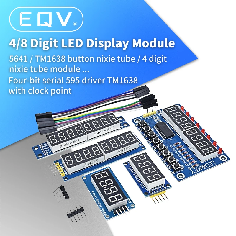 TM1638 Module TM1637 4 Key Display For AVR Arduino MAX7219 Digital LED Tube 8-Bit 74HC595